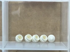 LEGO Parts - White Plate Round 1 x 1 Horizontal Swirl / Twist - No 53119 - QTY 5