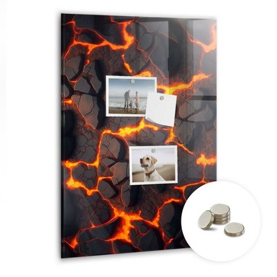 Magnetboard aus ESG-Glas mit Magneten für To-Do Planung Lava Vulkan 40x60 cm
