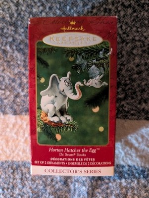 Hallmark Keepsake Dr Seuss Horton Hatches Egg Christmas Ornament 2 Piece 2001
