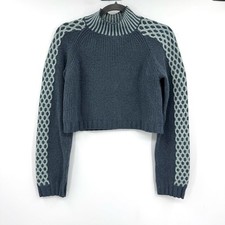 Wild Fable Blue Mock Turtleneck Boxy Pullover Cropped Pullover Sweater Size XS