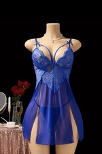 Romance Lace Sheer Lingerie Slip Dress Women  s