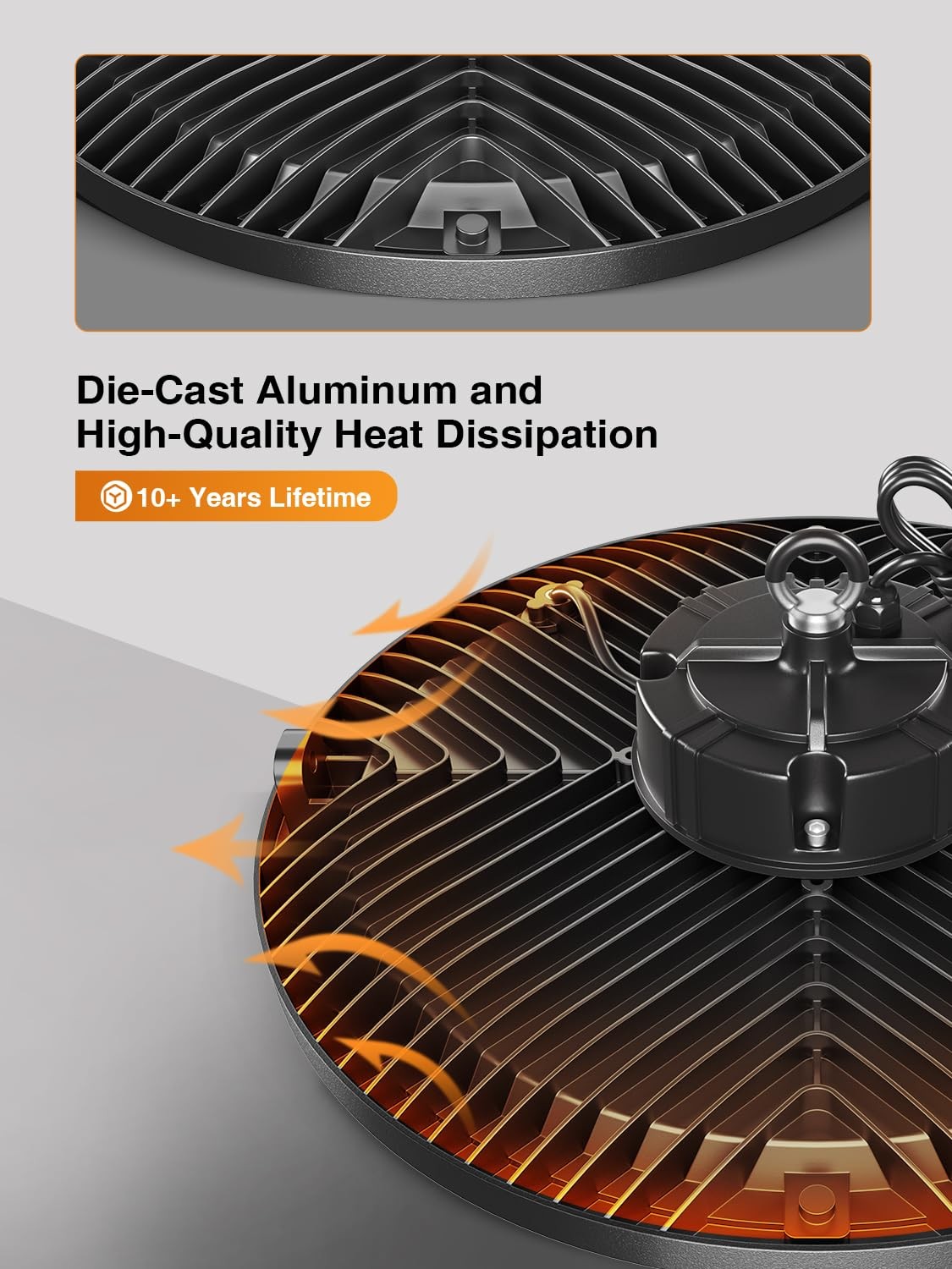 UFO LED High Bay Light 200W, 5000K 30000LM (Eqv.800W Mh/Hps/Hid) High Bay Lig...