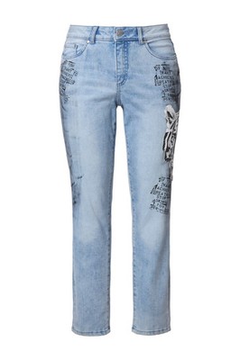 Angel of Style Damen große Größen Slim Jeans Emma Stretchdenim Leo Applikation