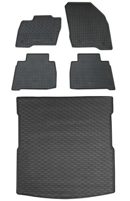 Gummi Fußmatten Kofferraumwanne für Ford S-Max 2 2015- Set Gummimatten Auslage