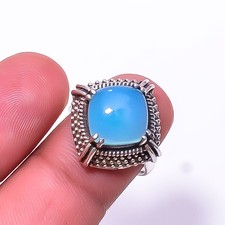 Chalcedony -Brazil Solitaire 925 Sterling Silver Ring s.4.5 R2, Christmas Gift