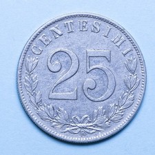 VITTORIO EMANUELE III 25 CENTESIMI 1903 AQUILA SABAUDA RARA mBB NICHEL REGNO