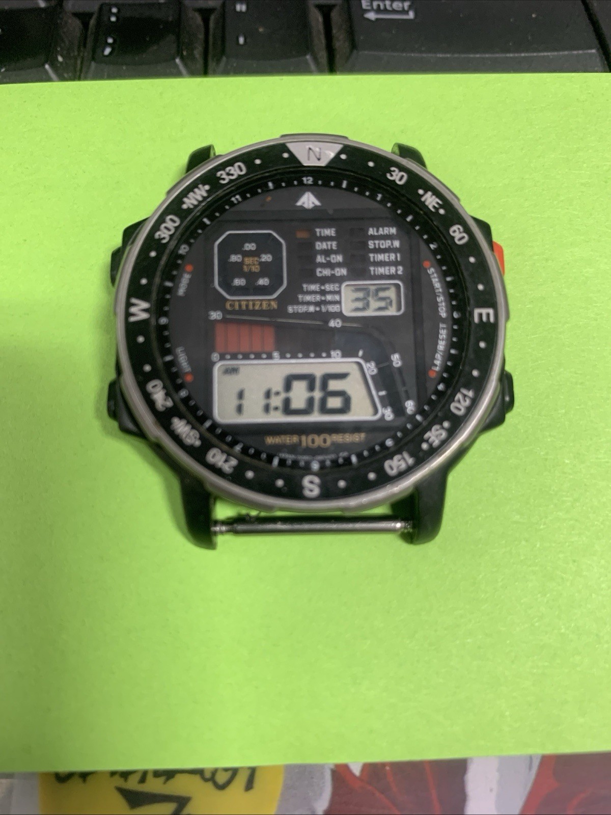 Vintage Citizen Windsurfer D060 Men's Digital Watch NEW BATTERY WORKS