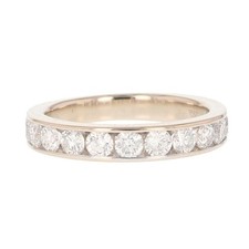 .96ctw Round Cut Diamond Channel-Set Wedding Band Ring 14k White Gold Size 5.25