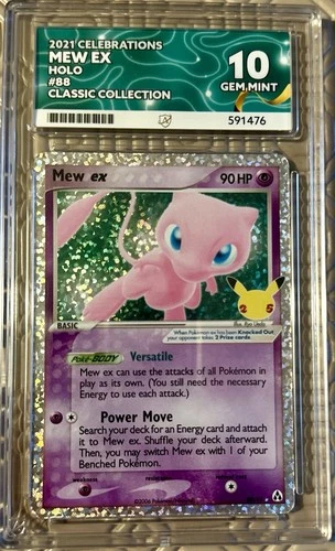 Pokémon Mew EX TCG 88/82 Celebrations 25th Anniversary Card Ace 10 Gem Mint