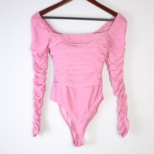 Princess Polly Womens US 4 Delaney Ruched Long Sleeve Bodysuit