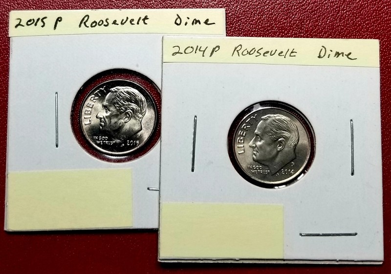 2014P & 2015P Roosevelt Dimes 'UNCIRCULATED'                               5561v