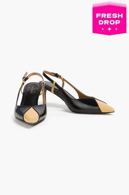 RRP€326 TORY BURCH Leather Slingback Shoes US7 UK4 EU37 Black - Image 1 of 4