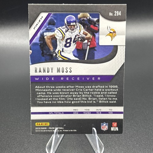 Randy Moss #294 Silver Prizm 2019 Panini Prizm - Imagen 2 de 2