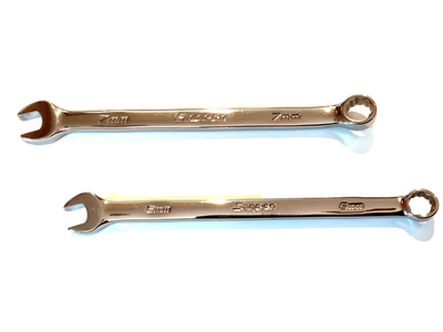 #ad Snap On USA NEW 2 Piece 6MM 7MM Metric Add On Chrome Wrench Set OEXM6B OEXM7B $72.95