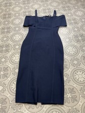 Coast dress navy blue off shoulder midi pencil UK 8 bandage occasion party