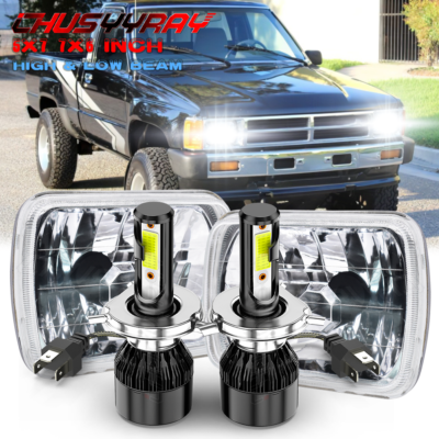 2pcs Fit Toyota Hilux 88-97 Pickup 82-95 DOT 5x7 7x6 LED Headlights Hi-Lo Beam