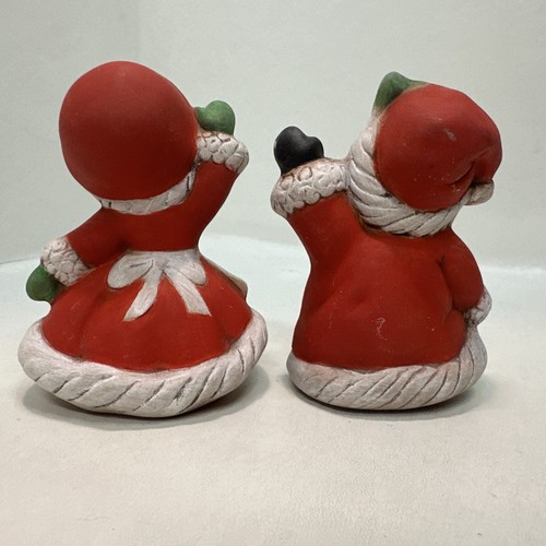 Vintage Nostalgic Waving Christmas Figurines Mr & Mrs Claus Hand-painted Ceramic - Picture 5 of 10