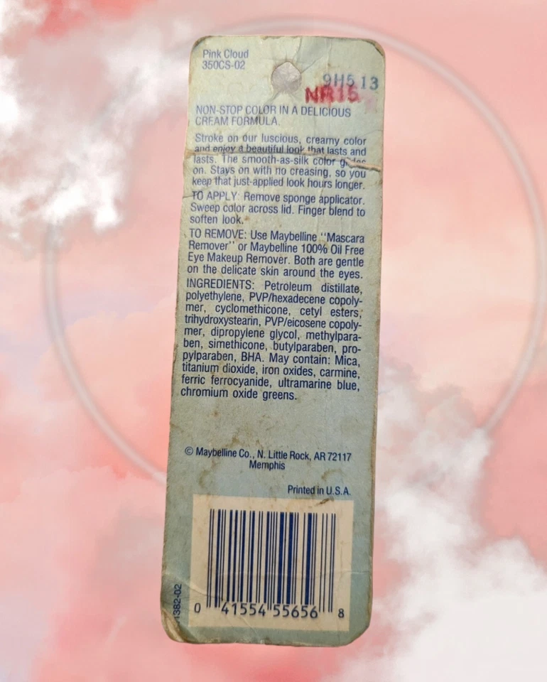 Sombra de Olhos Vintage 1980 NOS MAYBELLINE Creme-On PINK CLOUD DEADSTOCK Nova - Imagem 2 de 4