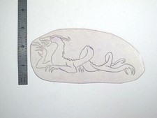 vtg 1960s 70s Tattoo Flash acetate stencil Profile Dragon DR1