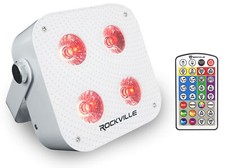 Rockville MINI IR4 White RGBWA UV DJ/Party Par Wash Up Light Wireless DMX App