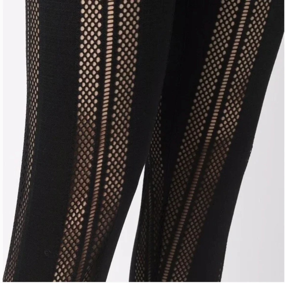 Leggings GANNI Pequeños Estribo de Malla Negra Encaje Elástico Transpirable Nuevos con Etiquetas Foto 2 de 4