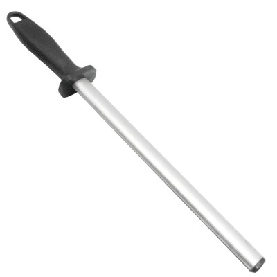 10'' Diamond Knife Sharpener Steel Honing Rod Oval Stick Kitchen Sharpening Tool