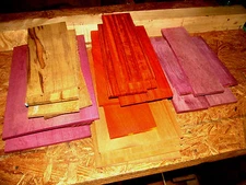 COLORFUL SCRAP LUMBER OF VARIOUS SIZES KILN DRIED THIN EXOTIC & DOMESTIC LUMBER