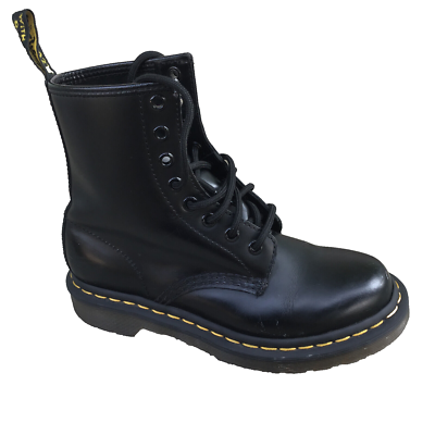 Dr Martens 1460 Patent Smooth Leather Boots Women Size 5 Black