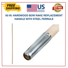 60 in. Hardwood Bow Rake Replacement Handle with Steel Ferrule