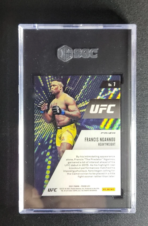 2021 Francis Ngannou UFC PRIZM INSTANT IMPACT GREEN PARRALLEL- SGC 10 💎 MINT - Image 2 of 2