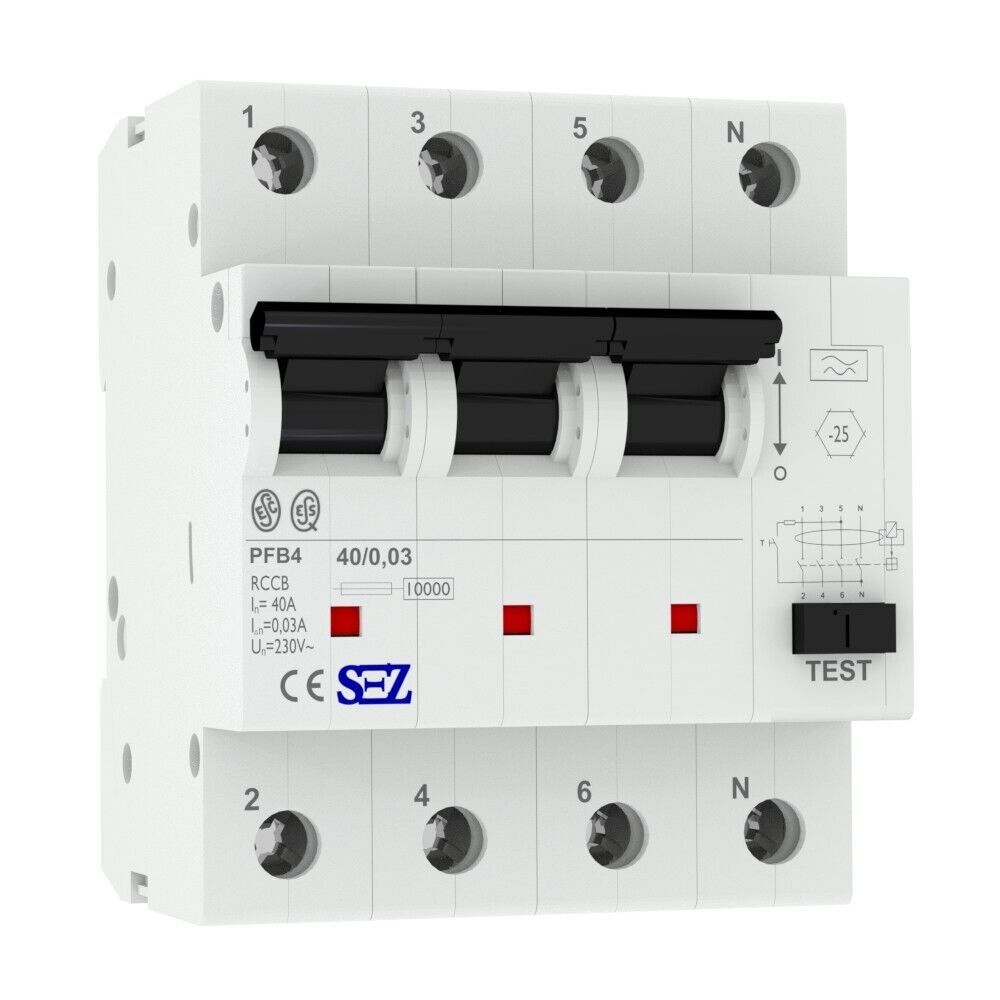 Interruttore Fi SEZ 40A 30mA 4p 10kA tipo A RCCB 0090684 interruttore di...