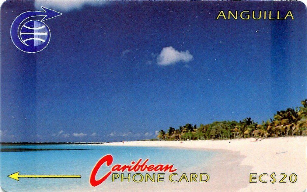 Caribbean Phonecard: ANGUILLA: Shoal Bay Beach - 3CAGA - 20 EC$ - VGC