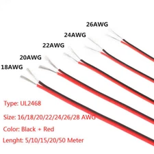 16~28AWG UL2468 2-Pin Tinned Copper Flexible Stranded Electronic Wire  -Lenghts