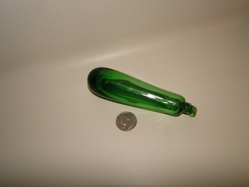 Vintage Green Hand Blown Glass Fruit , Squash - Picture 1 of 6