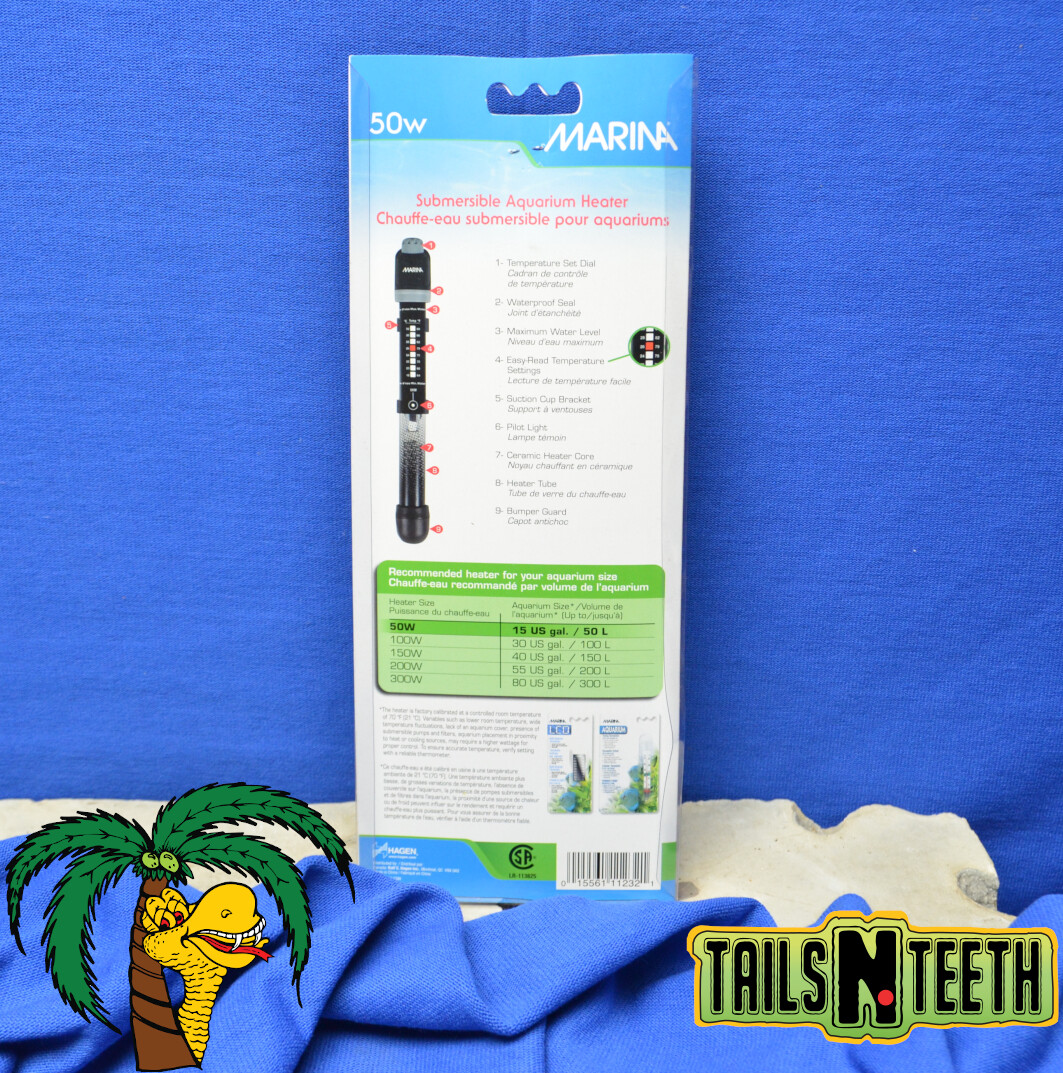 Marina PreSet Submersible Aquarium Heater 50w 22 cm (8.5 in