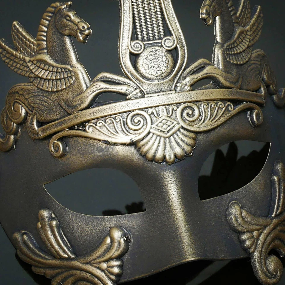 Greek Roman Gladiator Masquerade Masks Gold - Image 4 of 4