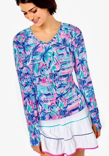Lilly Pulitzer NWT UPF 50+ Lux Tarah Sunguard Ravello Blue Perfect Match $128