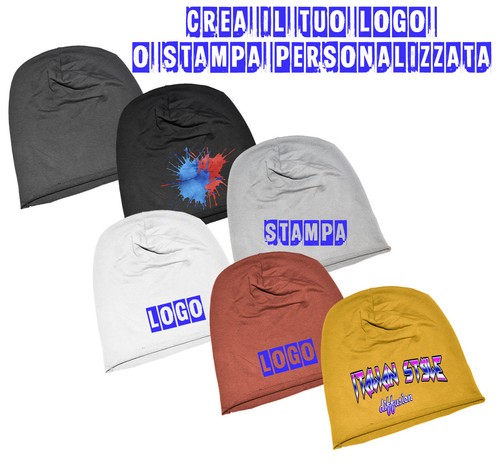 CAPPELLO INVERNALE STAMPA PERSONALIZZATA LOGO BERRETTA FELPATO VARI COLORI  | eBay