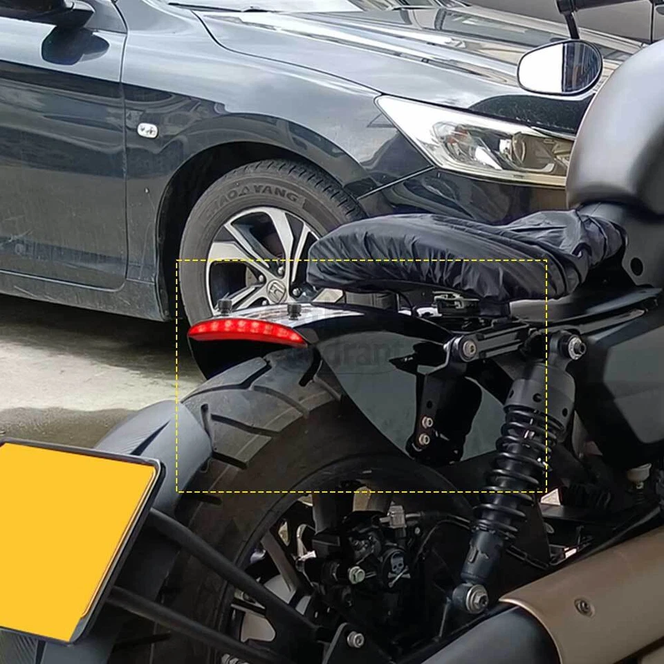 For Harley Sportster 883 1200 2006-2023 Rear Fender W/ Smoked Tail Signal Light - Image 4 of 4