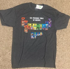 NWT! The Periodic Table Of Marvel Adult Medium T Shirt
