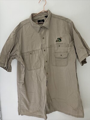 RedHead Shirt Mens XL Khaki Button Up Short Sleeve Cotton Hunting Fishing Shirt