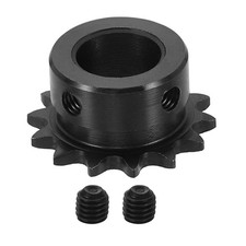 #25 Chain Roller Sprocket 14mm Bore, 14 Tooth with Set Screws, Black