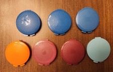 Tupperware Pill Box Keeper Clamshell Case Pocket Round Choose Color 1224