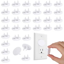 Rindion 65 Pcak Outlet Plug Covers, White Baby Proof