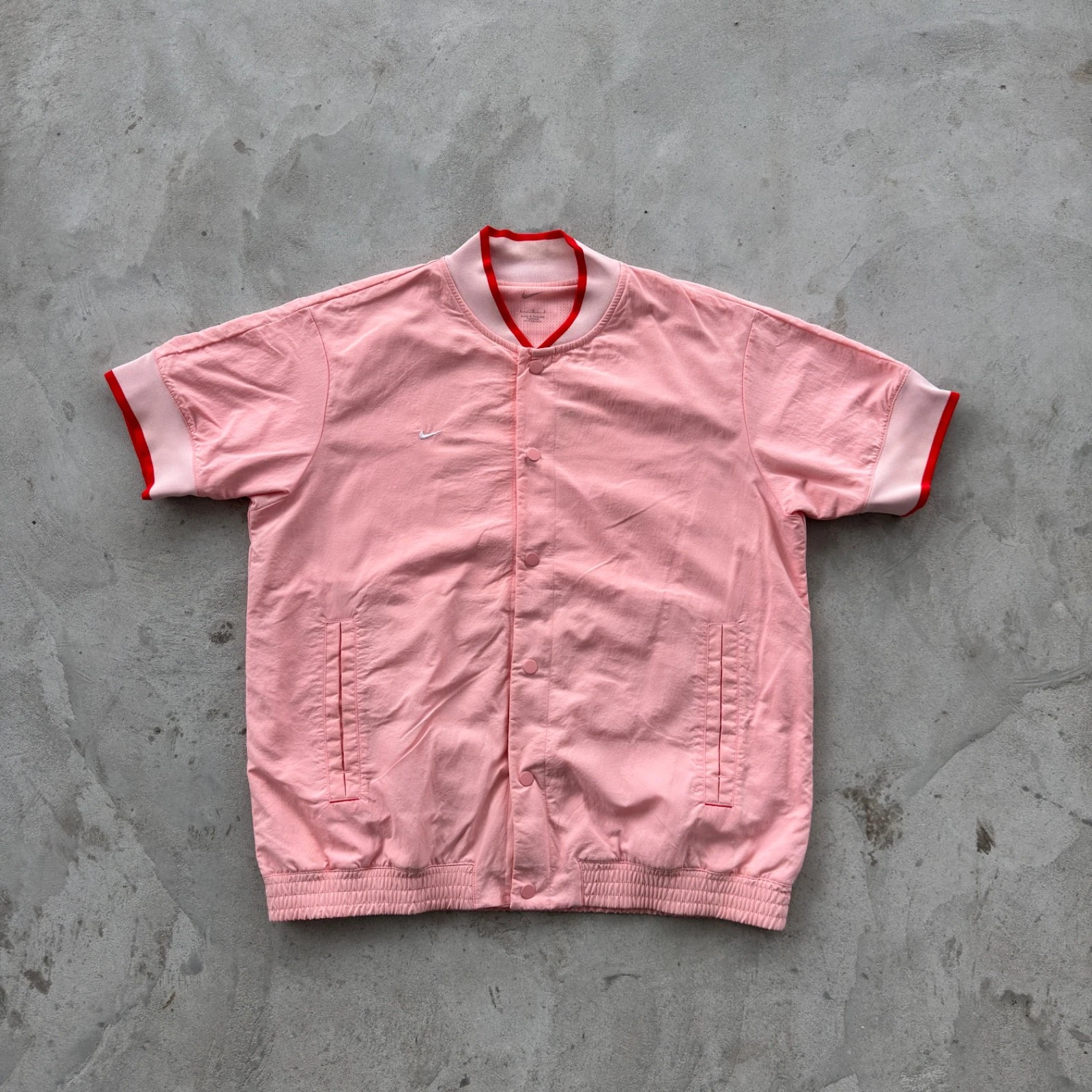 Vintage Nike Nylon Short Sleeve Jacket Size L Pink