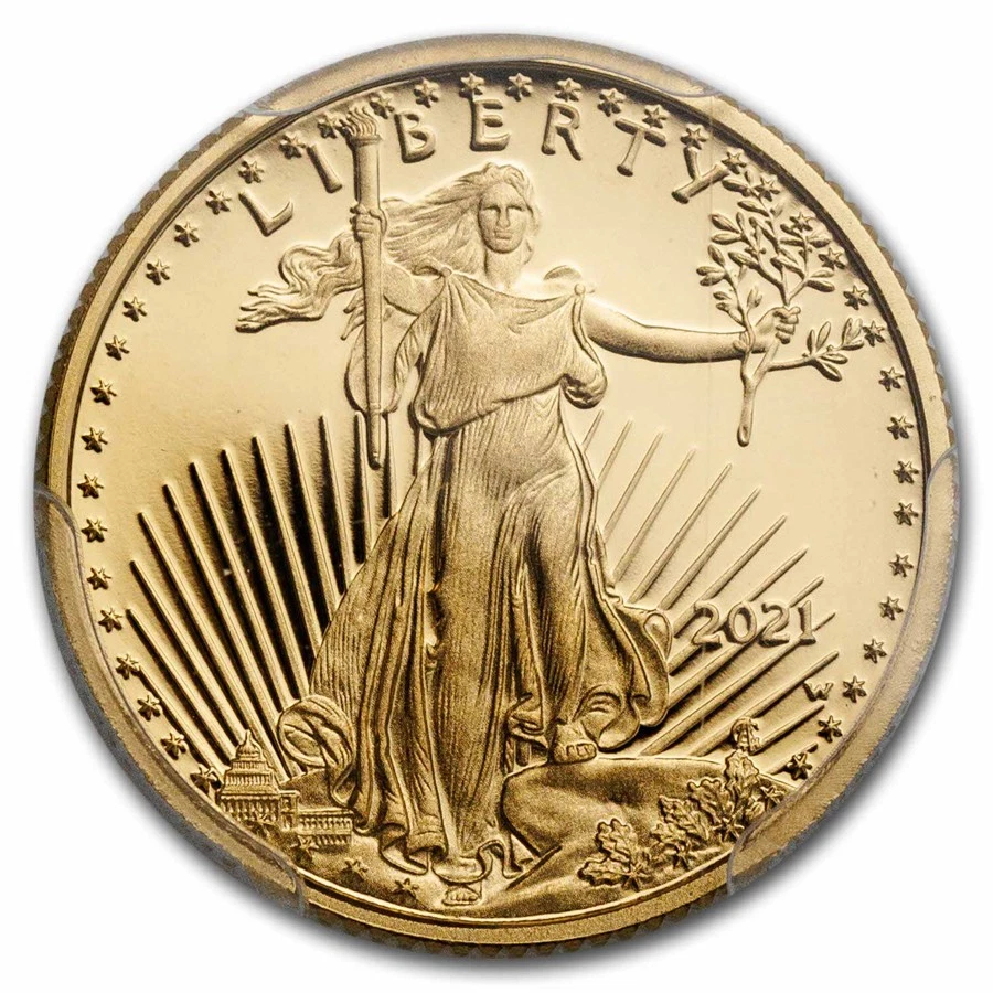 2021-W 1/10 oz Proof Gold Eagle (Type 1) PR-70 PCGS - Image 2 of 3