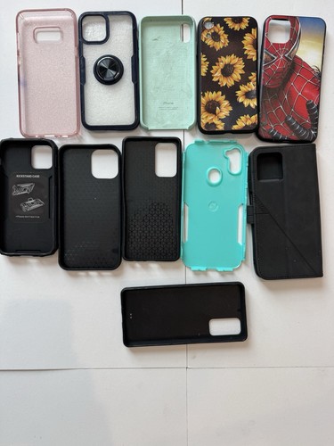 Lot of 11 Phone Cases iPhone Samsung Mixed Styles Kickstand Wallet