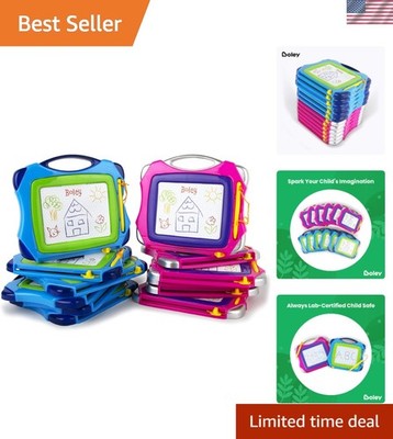 Magic Color Doodle Boards - 12 Pack Magnetic Drawing Board Set for Kids - Tod...