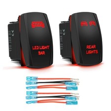 5-Pin LED Rocker Toggle Switch for Polaris RZR Ranger - Red Color