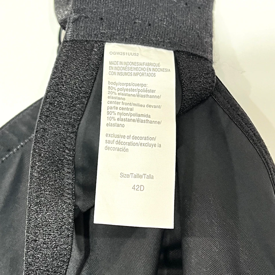 Olga by Warners Womens Signature Support Satin Underwire Black Bra Size 42 D - Image 4 of 4